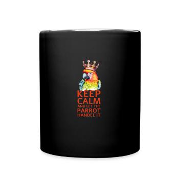 Crown Bearing Bird Design - Full Colour Mug - black - Front