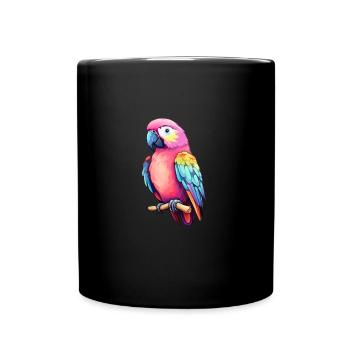 Perroquet coloré oiseau - Mug uni - noir - Devant