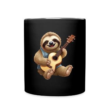 Sloth guitarist: acoustic melodies in slow motion - Full Colour Mug - black - Front