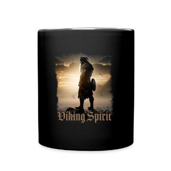 Epischer Wikingerkrieger Viking Spirit Motiv - Tasse einfarbig - Schwarz - Vorne