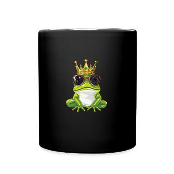 Grenouille comique avec couronne - Mug uni - noir - Devant