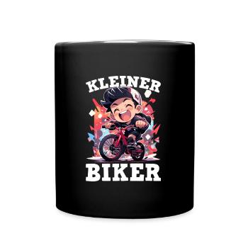 Biker Junge - Tasse einfarbig - Schwarz - Vorne