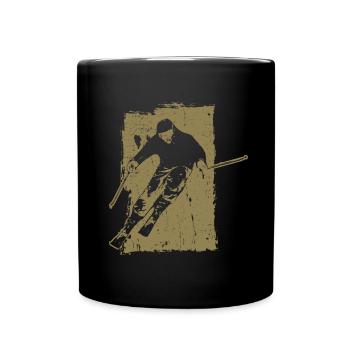 Skiing adventures in grunge style: winter magic in the - Full Colour Mug - black - Front