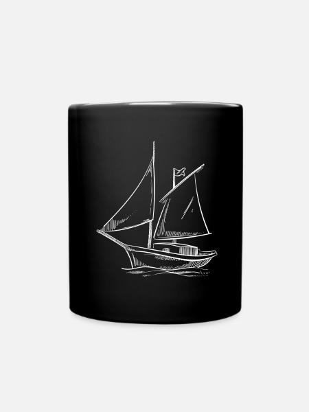Aventures à la voile en silhouette: Elegant - Mug uni - noir