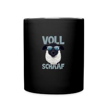 Coolness Pur - Voll Schaaf Comic Motiv - Tasse einfarbig - Schwarz - Vorne