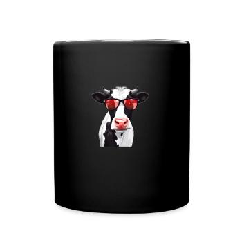 Comic-Kuh Design - Tasse einfarbig - Schwarz - Vorne