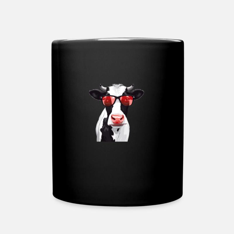 Comic-Kuh Design - Tasse einfarbig - Schwarz