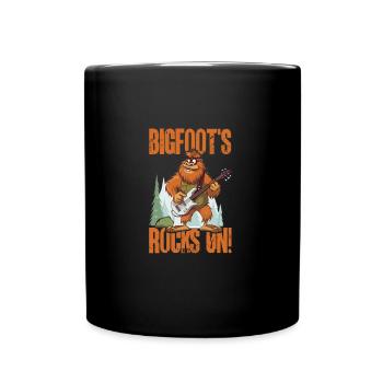 Bigfoot Cartoon Guitare Électrique Musique Humour - Mug uni - noir - Devant