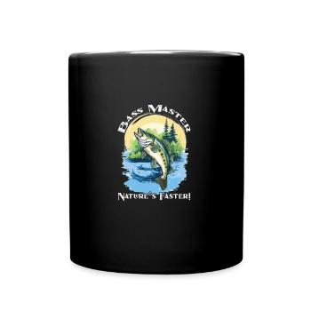 Barsch fischen fisch angeln - Tasse einfarbig - Schwarz - Vorne