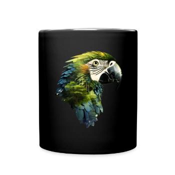 Papagei - Tasse einfarbig - Schwarz - Vorne