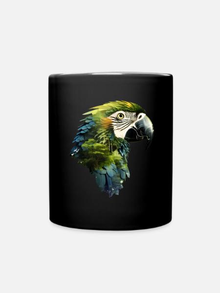 Papagei - Tasse einfarbig - Schwarz