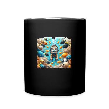 Children's Diving Adventure Underwater World - Full Colour Mug - black - Front