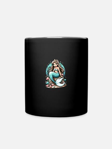 Meerjungfrau Prinzessin - Unterwassertraum - Tasse einfarbig - Schwarz