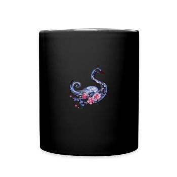Le polygone rencontre la nature - Cygne bleu élégant - Mug uni - noir - Devant