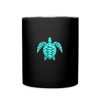 Style d’origami tortue sous-marine - Mug uni - noir - Devant