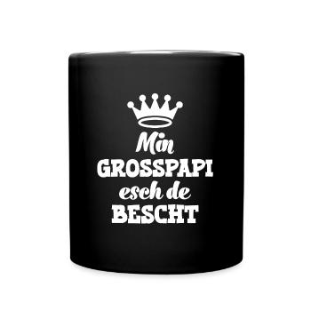 Min Grosspapi esch de bescht Opa Schweiz Grosspapi - Tasse einfarbig - Schwarz - Vorne