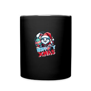 Pâques et Noël - Lapin en Père Noël - Mug uni - noir - Devant