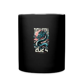 Japanese Dragon Red Sun - Full Colour Mug - black - Front
