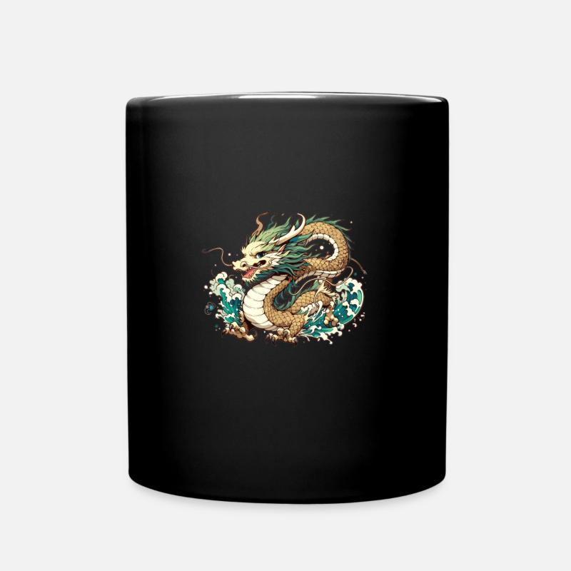 Dragon s’élevant du lac - Mug uni - noir