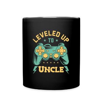 Leveled up to Uncle Promoted to Uncle - Full Colour Mug - black - Front