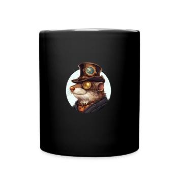 Otter im Steampunk-Stil - Tasse einfarbig - Schwarz - Vorne