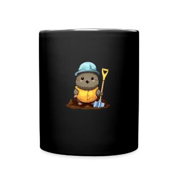 Constructeur de taupe mignon - Mug uni - noir - Devant