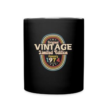 Januar 1974 Jahrgang 50. Geburtstag - Tasse einfarbig - Schwarz - Vorne