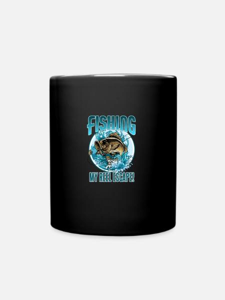 Perch Fishing Freshwater Fish - Full Colour Mug - black