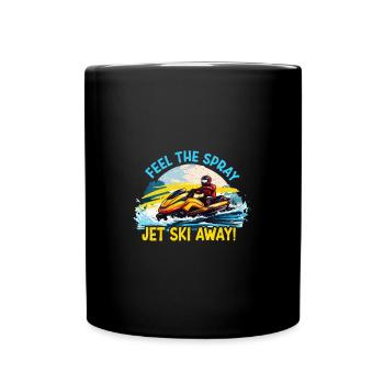 Jet biking on the waves - Full Colour Mug - black - Front