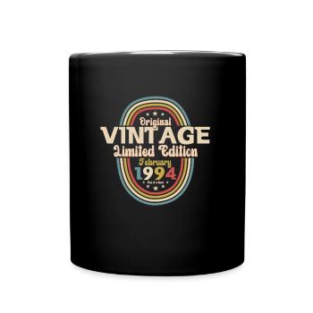 30. Geburtstag Februar Jahrgang 1994 Vintage - Tasse einfarbig - Schwarz - Vorne
