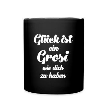 Glück ist es ein Grosi wie dich zu haben - Tasse einfarbig - Schwarz - Vorne