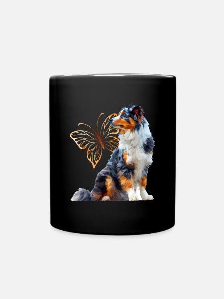 Englisches Schäferhund - Tasse einfarbig - Schwarz