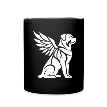 Chien Rottweiler Ailes d’ange Silhouette - Mug uni - noir - Devant