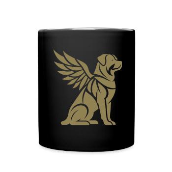 Chien Rottweiler Ailes d’ange Silhouette - Mug uni - noir - Devant