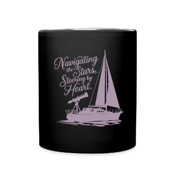 Segeln Segelboot Sterne Teleskop - Tasse einfarbig - Schwarz - Vorne