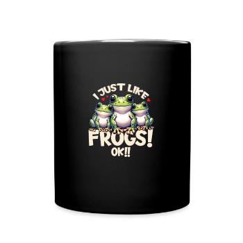 Three cartoon frogs - Full Colour Mug - black - Front