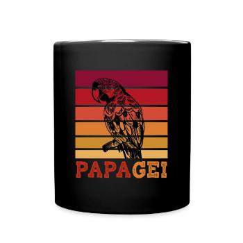 Vatertag Papagei Lustiges Papa Geschenk - Tasse einfarbig - Schwarz - Vorne