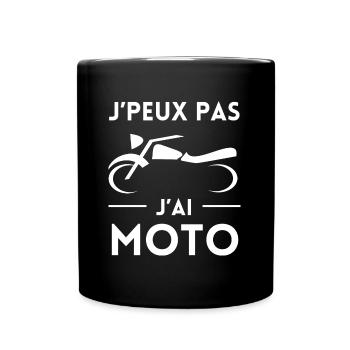 J'peux pas j'ai moto - Mug uni - noir - Devant
