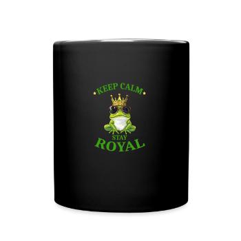 Royaler Frosch mit Krone und Sonnenbrille - Keep - Tasse einfarbig - Schwarz - Vorne