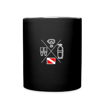 Taucher Symbol tauchen - Tasse einfarbig - Schwarz - Vorne