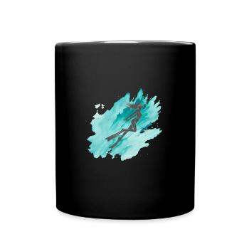 Plongée en apnée sous-marine - Mug uni - noir - Devant