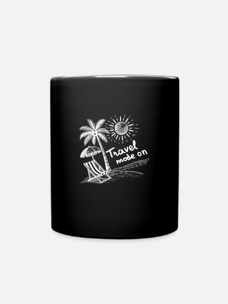 Reise Urlaub Strand - Tasse einfarbig - Schwarz
