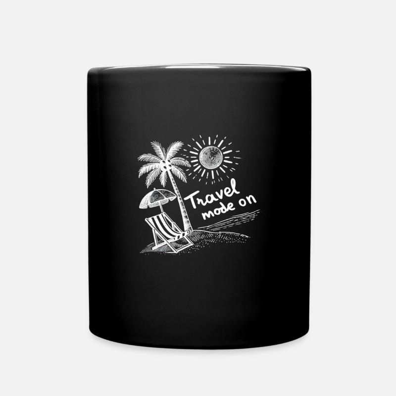 Reise Urlaub Strand - Tasse einfarbig - Schwarz