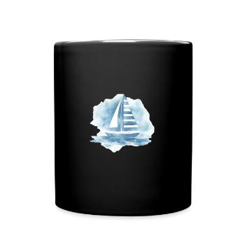 Voilier sur la mer - Mug uni - noir - Devant