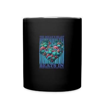 Coraux en forme de cœur - Mug uni - noir - Devant
