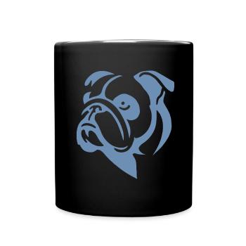 Minimalistische Bulldogge Hund Portrait Silhouette - Tasse einfarbig - Schwarz - Vorne
