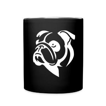 Minimalistische Bulldogge Hund Portrait Silhouette - Tasse einfarbig - Schwarz - Vorne