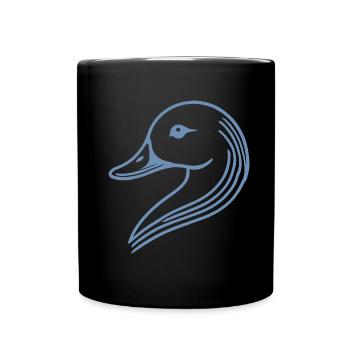 Tête de silhouette de cygne de canard minimaliste - Mug uni - noir - Devant