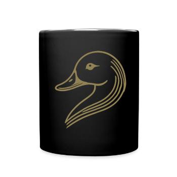 Tête de silhouette de cygne de canard minimaliste - Mug uni - noir - Devant
