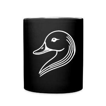 Tête de silhouette de cygne de canard minimaliste - Mug uni - noir - Devant